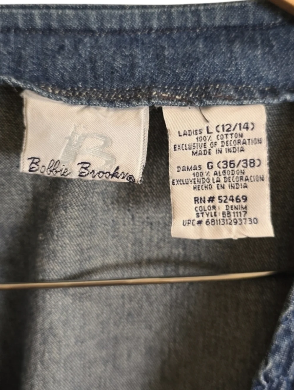 Vintage Bobbie Brooks Denim Cottagecore/Grannycore Floral Vest. Size Large - Picture 4 of 7